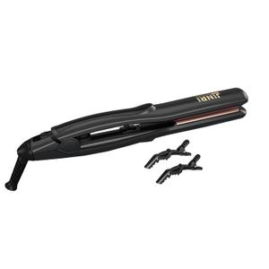 JINRI Hair Straightener with Titanium Plates 0.8 Inch Mini Flat Iron, Perfect Travel Size Hair Straightener Dual Voltage (100-240V), Black