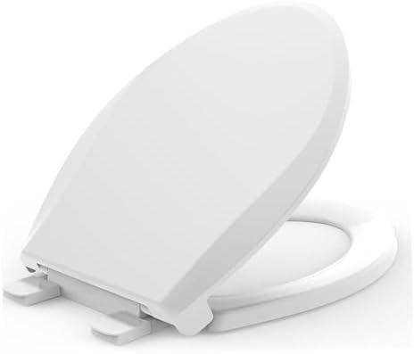 K-4636-RL-0 Elongated Toilet Seat Replacement for KOHLER 4636-RL-0 Elongated Bowl Toilet Seat Slow-Close, Soft Close toilet Seat and Lid, White