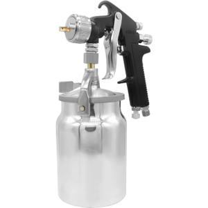 HVLP Spray Gun Air Paint Siphon Feed Sprayer 1.8mm Nozzle 1000cc Capacity for Professional Painting Cars (Black Handle)