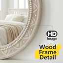 Wood Oval Mirror,20x30"Farmhouse Rustic Decor Bathroom Vanity Wall Mirrors