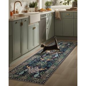 Runner Rug Washable Kitchen Runner: 2'x 6' Hallway Runner Rugs Stain Resistant Non Slip Low Pile Soft Carpet Runners for Hallways Bedroom Entryway Indoor Beside Bathroom Laundry Room Farmhouse