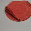 Floroom 15 Inch Round Braided Placemats Set of 4, Washable Heat Resistant Cotton Polyester Circle Place Mats for Kitchen Dining Table - Dark Red