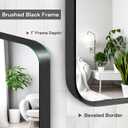 Minuover Gold Bathroom Mirror 28x36in, Metal Framed Rounded Rectangle Wall