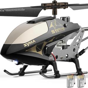 SYMA RC Helicopter Toy,RC Helicopter with 16Mins(2 Batteries),Altitude Hold,One Key Take Off/Landing,3.5 Channel,Gyro Stabilizer,RC Airplane Toys for Kid Boy Girl Playing Indoor (Black)