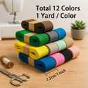 1 Inch Wide Colored Elastic Band for Sewing, Double-Side Knit Elastic Bands for Waistbands, Heavy Stretch Elasticity Elastic for Pants, Skirts & DIY Crafts (12 Color, Total 12 Yards)