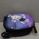 2-in-1 Ride-On Scooter Suitcase, Scooter Luggage for Kids Ages 5-12, Foldable & Lightweight Carry with LED Light-Up Wheels (Large, Purple)