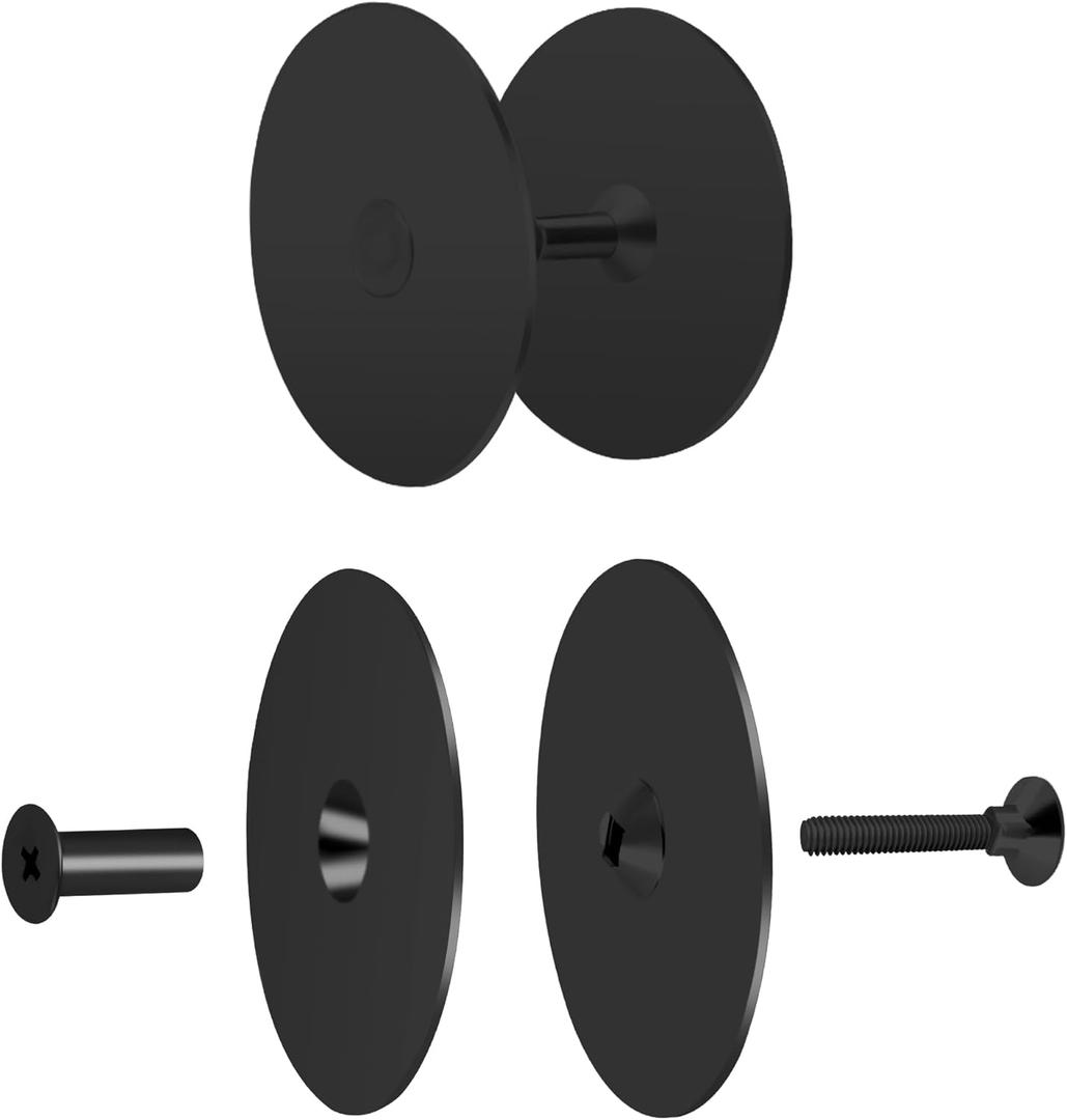 Door Hole Cover Plate,2-5/8" Diameter Round Deadbolt Cover Plate,Matte Black Door Knob Hole Cover Plate Door Hole Filler Plate for Home Security-2 Pack