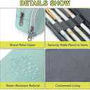 Della Gao Big Capacity Pencil Case, Durable Nylon Pencil Bag Aesthetic Pencil Pouch Travel Simple Stationery Bag Office Organizer Pen Bag for Women and Men - Green