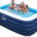 Inflatable Pool for Kids and Adults with No Collapse, 100" X 60" X 30" Deepened Swimming Pool for Toddlers, Outdoor, Garden, Backyard