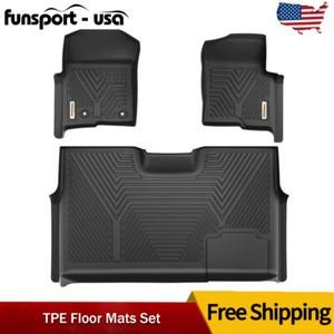 3PCS Floor Mats for 2010-2014 Ford F-150 SuperCrew Cab All Weather 3D TPE Liners