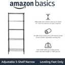 Amazon Basics 5-Shelf Multipurpose Adjustable Steel Garage Shelving Unit, Storage Rack for Kitchen, 200 lbs Per Shelf, Easy Assembly, 13.4"D x 23.2"W x 60"H, Black