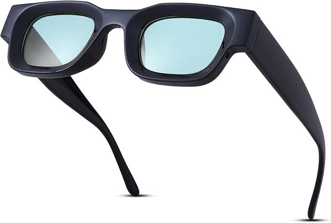 HYCEEDI Thick Square Frame Sunglasses for Women Men Fashion Chunky Rectangle Sun Glasses Shades