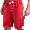 Kanu Surf Men's Barracuda Swim Trunks (Regular & Extended Sizes), Red, 4X 