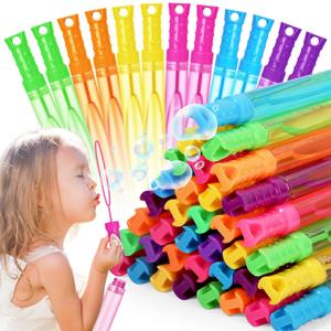 Bubble Wand, 72 Pcs Bubble Wands Bulk in 6 Colors, Bubble Party Favors for Kids, Summer Toys, Indoor Outdoor Activity, Themed Birthday, Wedding, for Girls & Boys
