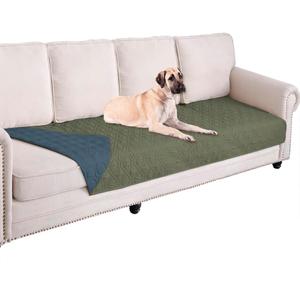 Ameritex Waterproof Dog Bed Cover Pet Blanket for Furniture Bed Couch Sofa Reversible (30x80 Inch (Pack of 1), Green+navy Blue)