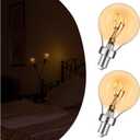 E12 Candelabra Bulb 15 Watt Equivalent, Globe Small Light Bulb Dimmable LED Chandelier Bulbs, Super-Thin Filament Amber Bulbs 2W Equal 15W Vintage Candle Bulbs 2000K Soft Yellow, 2 Pack