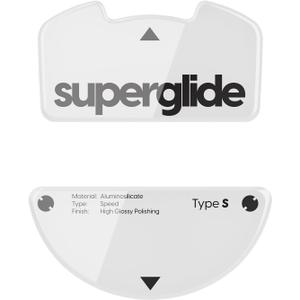 Superglide Glass Mouse Skates - Super Smooth Glide, Polished Round Edge, Super Fast Gaming Mouse Feet with Durable Sole for Razer Viper v3 Pro (Type-S, White)