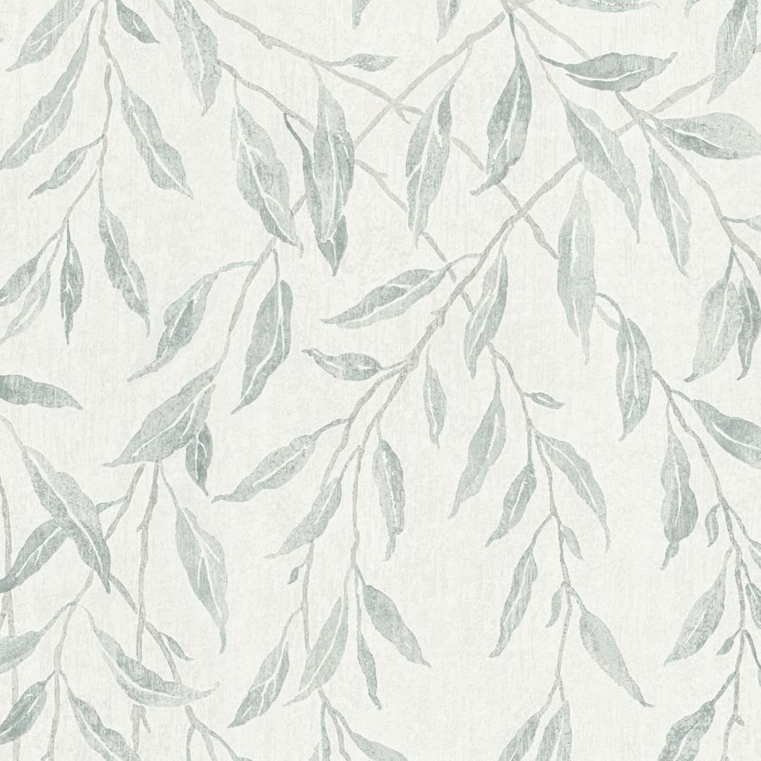 Sevalo Leaf Leaves Peel and Stick Wallpaper Boho Contact Paper for Cabinets and Drawer Greenery Contact Paper for Walls Self-Adhesive Removable Wallpaper Bathroom Olive Farmhouse Nature 17.3inW 393inL
