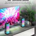 Bluetooth Speaker, Wireless Portable, HD Stereo Sound,with Cool Dynamic LED Lights, IPX4 Waterproof, BT5.3, Dual Surround Pairing, Him Her Man Teens Electronic Gadgets Gifts, for Outdoor Camping Party