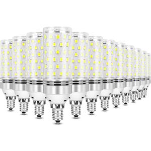 inShareplus E12 LED Bulbs, 12 Pack - Daylight 6000K, 16W Candelabra LED, CRI80+, 120W Equivalent, 1500LM, E12 Base, Non-Dimmable Chandelier Bulbs