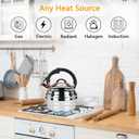 Tea Kettle for Stove Top Whistling Teapot, 3.2Q Tea Pot Stainless Steel Teakettle with Heat Proof Ergonomic Handle, 3.2 Quarts