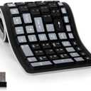 sungwoo Wireless Silicone Keyboard, 2.4GHz Wireless, Foldable Rollup Keyboard, Waterproof, Dustproof and Lightweight, Perfect for PC, Notebook, Laptop and Travel(Black)