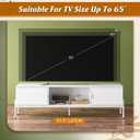 WLIVE 58" TV Stand for 65 Inch TVs, White Media Console with Metal Legs, 57.87L*14.57W*17.71H