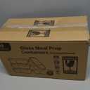 M MCIRCO [5-Pack,36 Oz] Glass Meal Prep Containers 2 Compartments Portion Control with Upgraded Snap Locking Lids Glass Food Storage Containers, Microwave, Oven, Freezer and Dishwasher (4.5 Cups) (Gray)