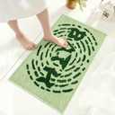 Green Non-Slip Bathroom Rug, Soft Absorbent Bath Mat, Machine Washable and Quick-Drying, Perfect for Bathtub, Bedroom, Shower, and Living Room, 18" x 26"