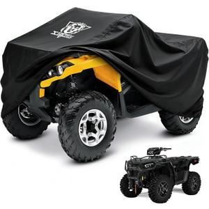 XYZCTEM Waterproof ATV Cover, Heavy Duty Black Protects 4 Wheeler from Snow Rain or Sun (Black, 88 inch)