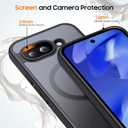 2 x Designed for Magnetic Google Pixel 9A Case,[Compatible with MagSafe] [Military Grade Drop Protection] Slim Translucent Matte Shockproof with Anti-Fingerprint Phone Case 6.3"-Black