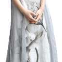Honwenle Women's Linen Dress 2 Piece Outfit Floral Sleeveless Loose Maxi Summer Dresses with Jacket Formal Casual (3X-Large, Grey)