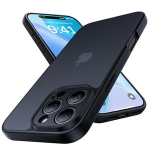 Shiiuou Shockproof for iPhone 16 Pro Case, [Full Camera Protection] [Military-Grade Drop Protection] Protective Anti-Yellow Slim Translucent Skin-Friendly for iPhone 16 Pro Phone Case, Black