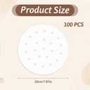 100 Pcs Air Fryer Parchment Paper, 8 Inch Steamer Liners Perforated Round Air Fryer Sheet Filter Liners Dumpling Steam Paper Perforated Bamboo Steamer Liner for Airfryer, Bamboo Steaming Basket