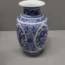 Blue and White Vase, Large Chinoiserie Vase Porcelain, Ginger Jar, Mantel Decor for Living Room & Home,11" H