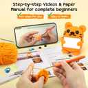 Crochet Kit for Beginners Kids Birthday Valentine's Day Teens Adults Custom Birthday DIY Gifts for Women Daughter Granddaughter Friend Cat Crochet Kits with Step-by-Step Video Tutorials(40%+ Yarn)