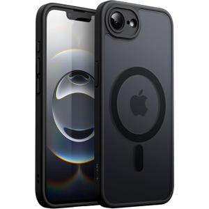 JETech Magnetic Case for iPhone 17e (2026) / iPhone 16e Compatible with MagSafe, Translucent Matte Back Slim Shockproof Phone Cover, 6.1-Inch Display (Black)