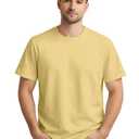 ENCIGER Men's Solid 100% Cotton T Shirt | Round Neck | Half Sleeve | Plain-Regular Fit (Beige, Medium) (M)