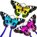 Butterflys for Kids, Beautiful Kite Easy to Fly for Beginners with 328 ft Line & Line Winder (Tiger Spotted Butterfly, 3)