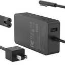 65W Charger Compatible with Microsoft Surface Pro 11, 10, 9, 8, 7+, 7, 6, 5, 4, 3, X, Power Adapter for Windows Surface Laptop 7/6/5/4/3/2/1, Go Tablet, Book 3/2/1, Support 44W, 36W, LED, 10FT