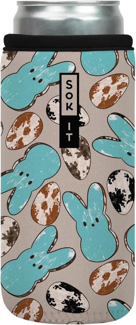 3 x Sok It CanSok Sleeve for Beer & Soda Insulated Neoprene Cover (Hanging With My Peeps, 12oz Can Sleeve)