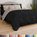 Queen Size, Black & Light Grey Alternative Down Comforter - Warm, Lightweight & Breathable Hotel Quality Bedding Set for Men, Women, Kids & Teens - All Season Cooling Microfiber Duvet Insert Comforter, Queen (88" x 88")