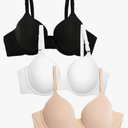 Fruit of the Loom Women's Smooth Cotton T-Shirt Bra Pack - Ultra-Soft, Flexible, and Invisible Under Tees, 38C