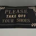 Welcome Mat Outdoor Entryway Please Take Off You Shoes Mats for Front Door with Rubber Backing Doormat Indoor Mat Polystyrene Non Slip Natural Mat Black (18"L x 28"W)