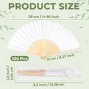 FCKLVMC 100 Pcs Fans for Wedding Guests, Paper Folding Hand Wedding Fans Bulk for DIY Crafts Wedding Party Gifts Photography Props