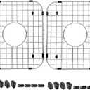 2pcs Sink Protectors Stainless Steel Sink Bottom Grid for Kitchen 14 x 12 inch, Heavy Duty Kitchen Grid Sinks Bottom Protector Center Drain Hole(2 Pack, 14"×12")