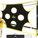 PodiuMax 12' x 6' Soccer Goal Target Nets with Highlighted Scoring Zones, Portable Shooting Practice Equipment