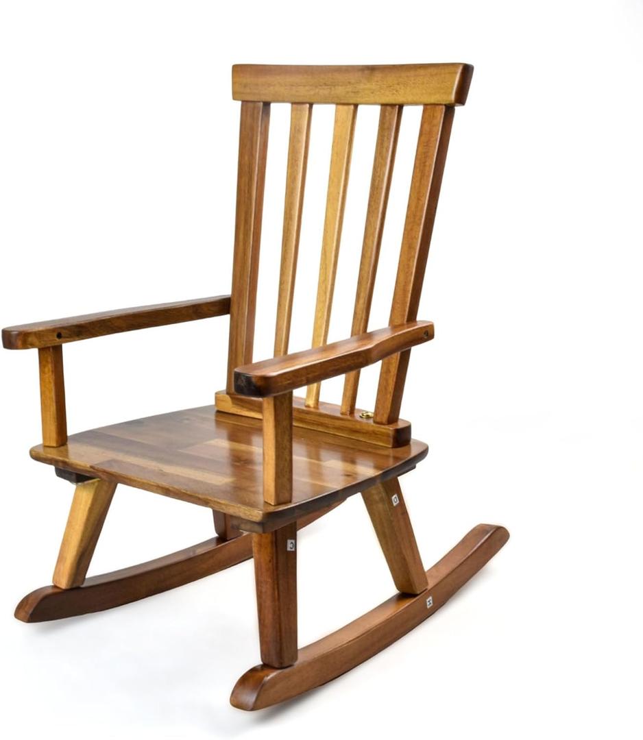 Kids Rocking Chair for Toddler and Small Baby Wooden Comfy Rocker Furniture Indoor Cozy Recliner for Bedroom Living Room Lounge Outdoor Brown