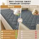 Smiry Fuzzy Couch Cover for Dogs, Non Slip Washable Pet Sofa Cover, Scratch Proof Hair Resistant Plush Sofa Slipcover, Pet Friendly Couch Cushion Protector for Cat, Dark Grey, 27.6" x 59"
