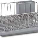 Farberware 3-Piece Large Capacity Dish Drying Rack Set with Drainboard and Utensil Holder, Rust-Resistant Kitchen Counter Dish Drainer